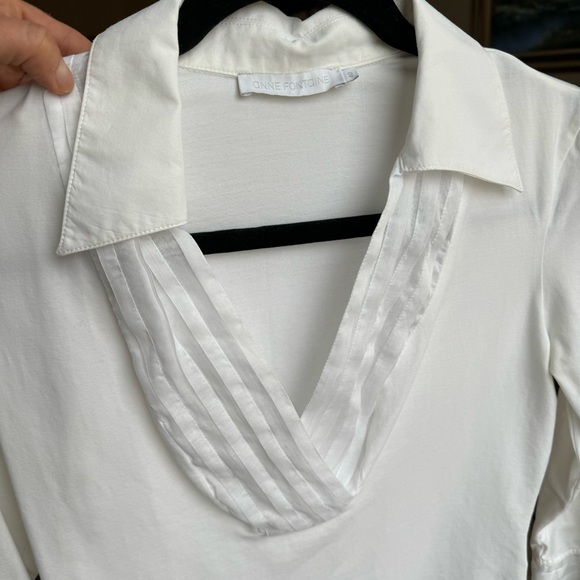Anna Fontaine Paris White blouse sz 40 (M) - Picture 4 of 14